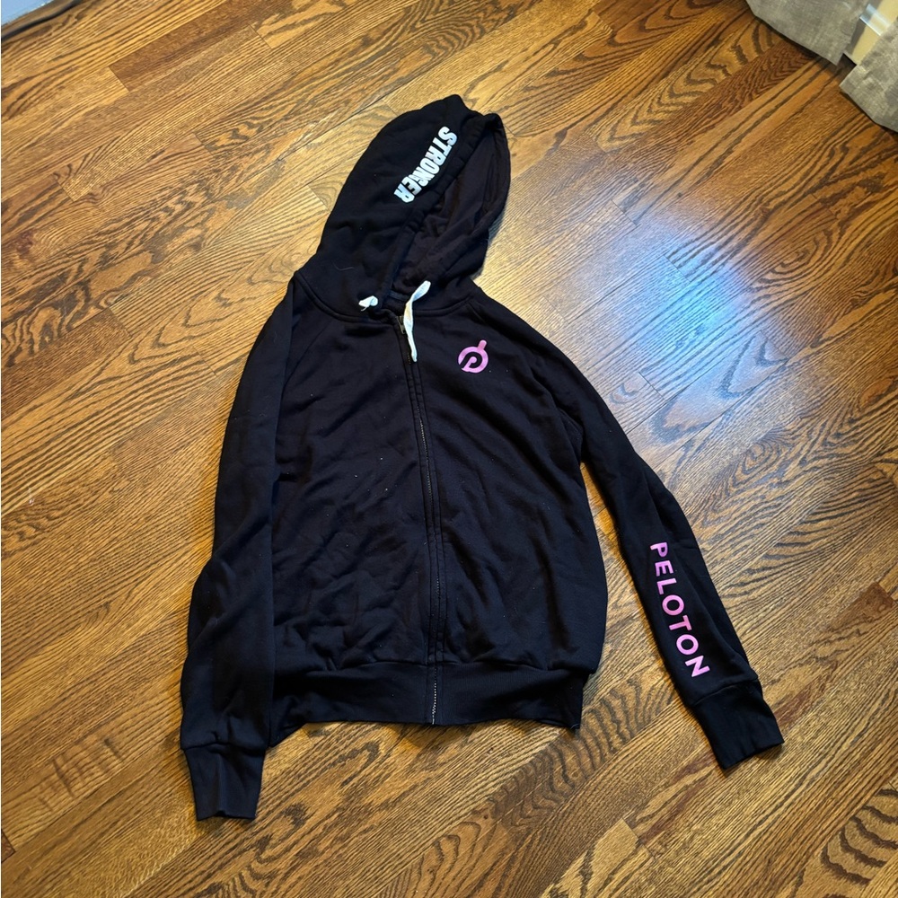 Peloton Black Hoodie with White Details